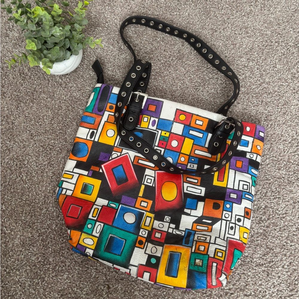 Seventh Avenue Colorful Geometric Patterned Tote Bag